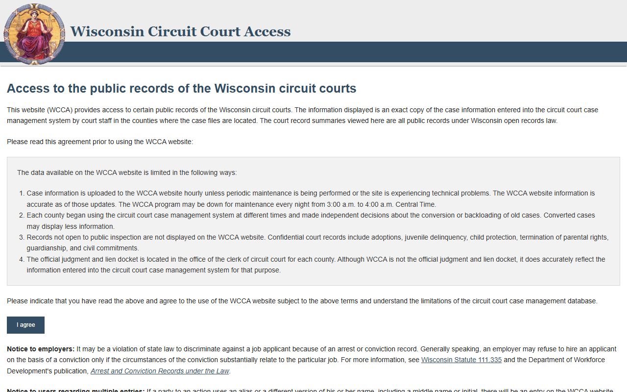 Trempealeau County court records after arrest WCCA case search